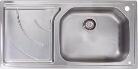 Astracast Sink Echo 1.0 bowl stainless steel kitchen sink with left hand drainer.
