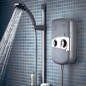 Bristan Electric Showers 10.4Kw Electric Shower & Riser Rail Kit, Matt Chrome.