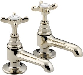 Bristan 1901 Basin Faucets, Gold Plated.