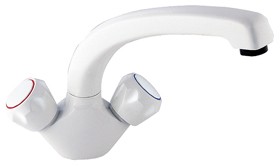 Deva Profile Dual Flow Kitchen Faucet With Swivel Spout (White)