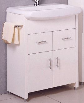 Lucy Yeovil 580mm white vanity unit and basin.