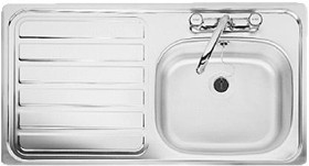 Leisure Sinks Lexin 1.0 bowl stainless steel kitchen sink with left hand drainer.