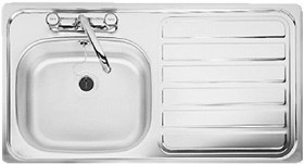 Leisure Sinks Lexin 1.0 bowl stainless steel kitchen sink with right hand drainer.