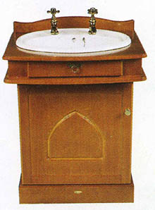 Waterford Wood Vanity unit in traditional cherry finish with vanity basin.