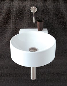 Flame Round Wall Hung Basin With No Faucet Hole. 400 x 495mm.