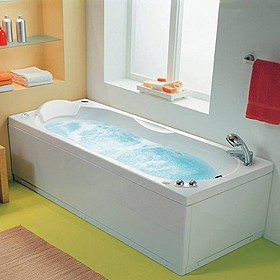 Twyford Sophia 6 Jet Whirlpool Bath With Faucets. 1700x750mm (Left Hand).