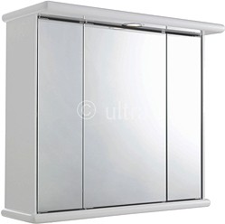 Ultra Cabinets Cryptic 3 Door Mirror Cabinet, Light & Shaver. 700x620x270mm.