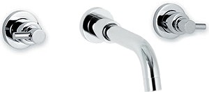 Ultra Horizon 3 Faucet hole wall mounted bath filler with small spout.