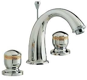 Ultra Contour Luxury 3 faucet hole basin mixer & pop up waste (chrome/gold).