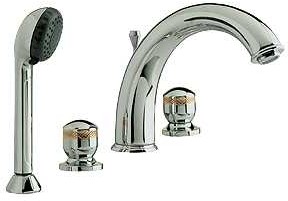 Ultra Contour Luxury 4 faucet hole bath shower mixer faucet (chrome/gold)