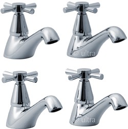 Ultra Riva Basin & Bath Faucet Set (Chrome).