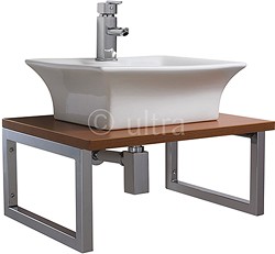 Ultra Vanity Sets Vanity Shelf & Rectangular Basin 600mm (Calvados Brown).