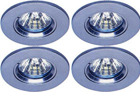 Lights 4 x Low voltage chrome halogen downlighter with lamps & transformers.