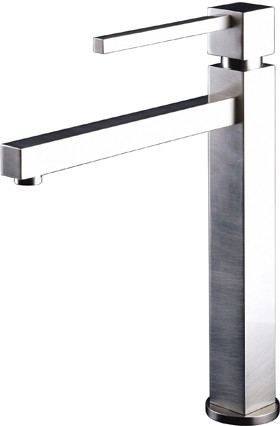 Additional image for Serenita high rise kitchen mixer faucet in brushed steel.