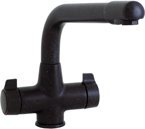 Additional image for Targa kitchen mixer faucet. Smokestone black color.