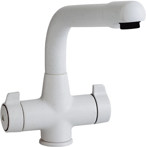 Additional image for Targa kitchen mixer faucet. Opal white color.