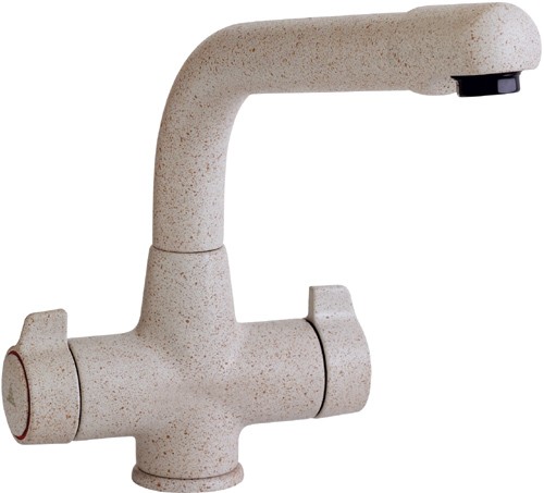 Additional image for Targa kitchen mixer faucet. Island Sand white color.