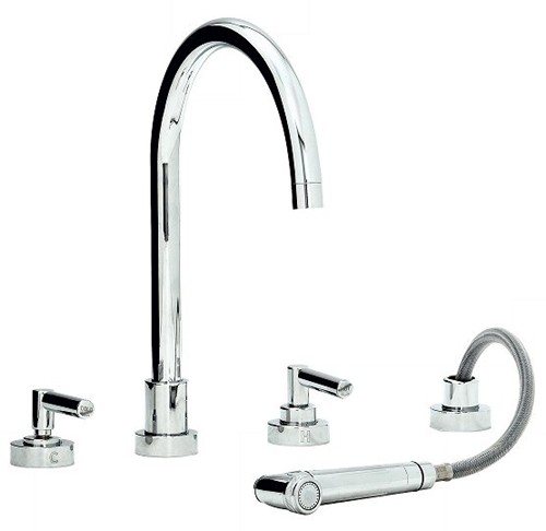Additional image for Atlas 4 Hole Kitchen Faucet With Spray (Chrome).