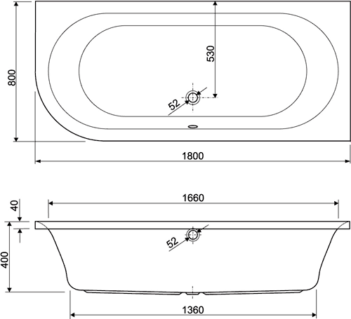 Additional image for Corner Bath With Panel. Left Handed. 1800x800mm.