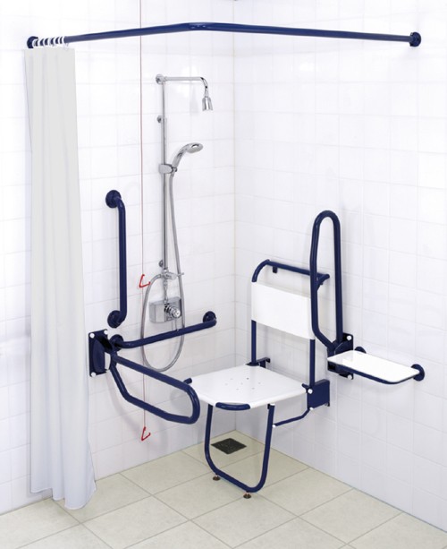 Additional image for Shower Pack With Blue Grab Rails.