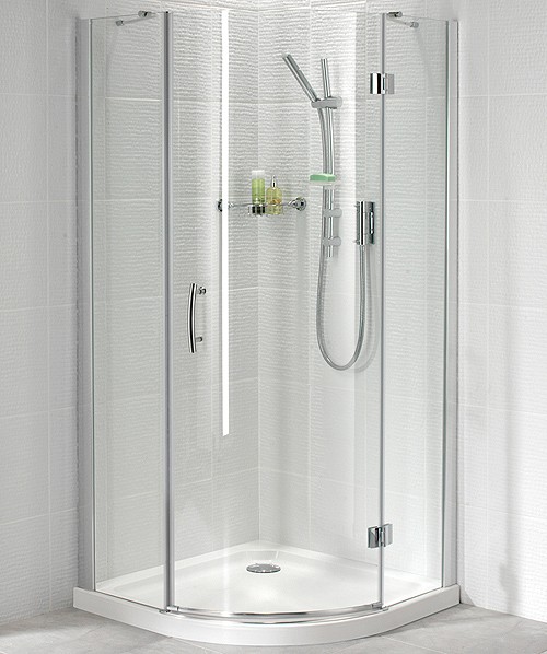Additional image for 800mm Quadrant Shower Enclosure With Hinged Door (Silver).