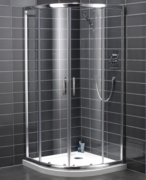 Additional image for 900mm Quadrant Shower Enclosure With Sliding Doors (Silver).