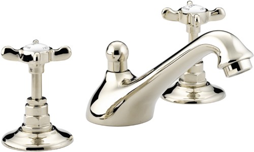 Additional image for Three Hole Basin Mixer Faucet & Pop Up Waste, Gold Plated.