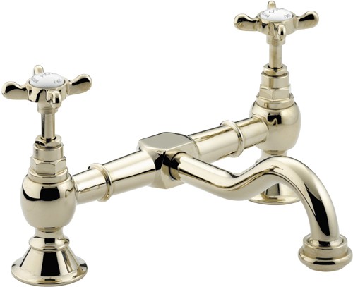 Additional image for Bridge Basin Mixer Faucet, Gold Plated.