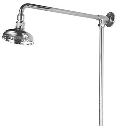 Additional image for Fixed Riser Rail With 4" Shower Rose, Chrome Plated.