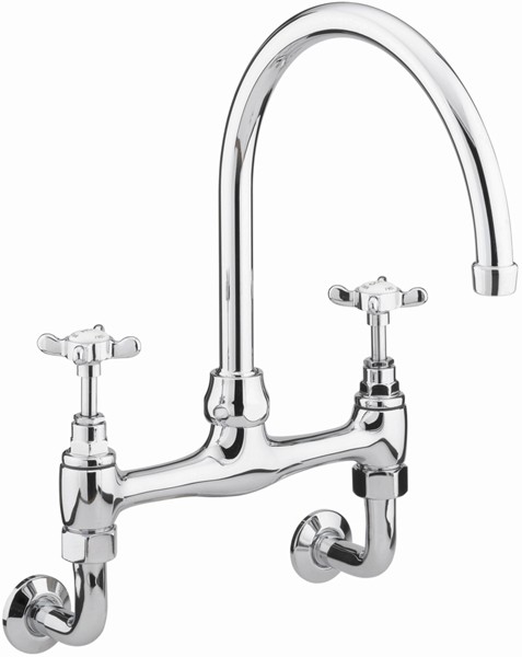 Additional image for Wall Mounted Bridge Sink Mixer Faucet, Chrome Plated.