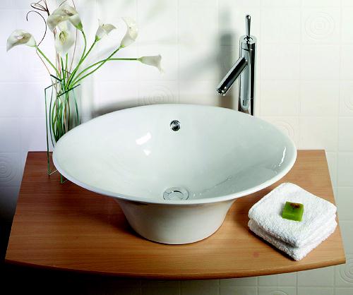 Additional image for Fluted Free-Standing Bowl with no faucet holes. 610x375x170mm