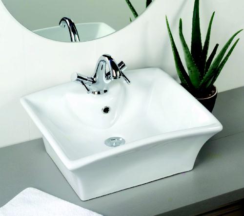 Additional image for Square Free-Standing Bowl with 1 faucet hole. 475x475x185mm