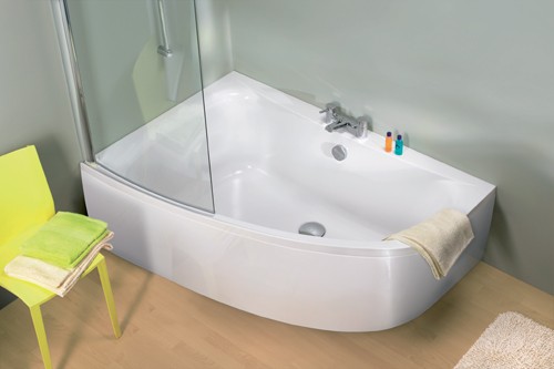 Additional image for Complete Clio Shower Bath (Left Handed).  1500x1000mm.
