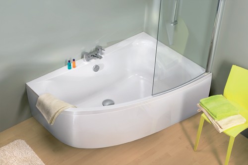 Additional image for Complete Clio Shower Bath (Right Hand).  1500x1000mm.