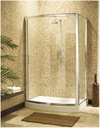 Additional image for Ultra 1200x760 bow shaped jumbo shower enclosure with shower tray.