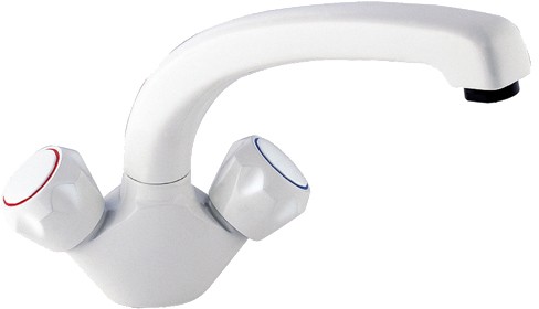 Additional image for Dual Flow Kitchen Faucet With Swivel Spout (White)