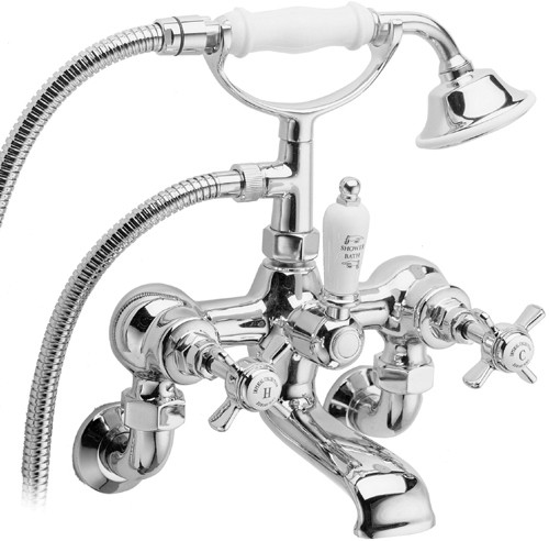 Additional image for Wall Mounted Bath Shower Mixer Faucet & Shower Kit (Chrome).