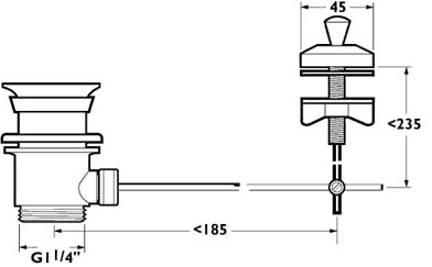 Additional image for 1 1/4" Lever Operated Basin Waste (Slotted, Gold).