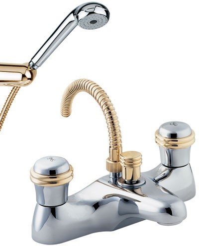 Additional image for Bath Shower Mixer Faucet With Shower Kit (Chrome And Gold).