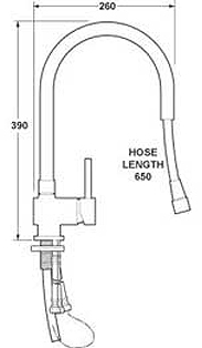 Additional image for Mono Sink Mixer Faucet With Pull Out Rinser And Swivel Spout.