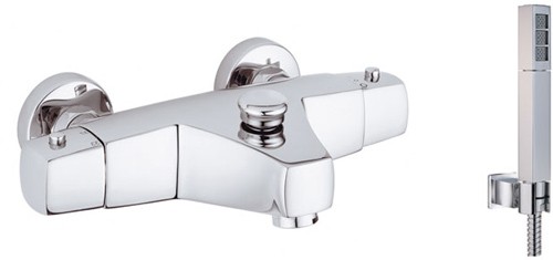 Additional image for Wall mounted thermostatic bath shower mixer with kit.