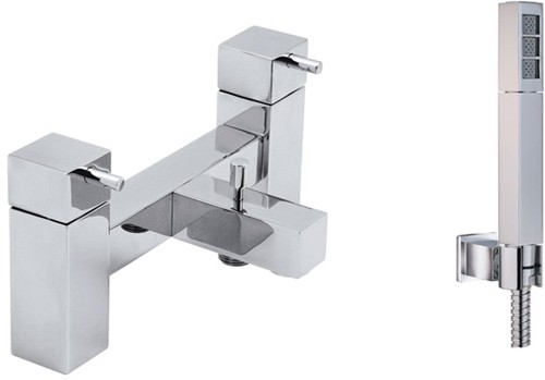 Additional image for Deck mounted 2 faucet hole bath shower mixer with kit.