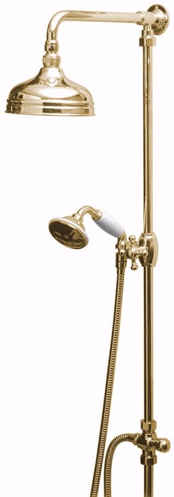 Additional image for Traditional rigid riser kit in gold with 6" head.