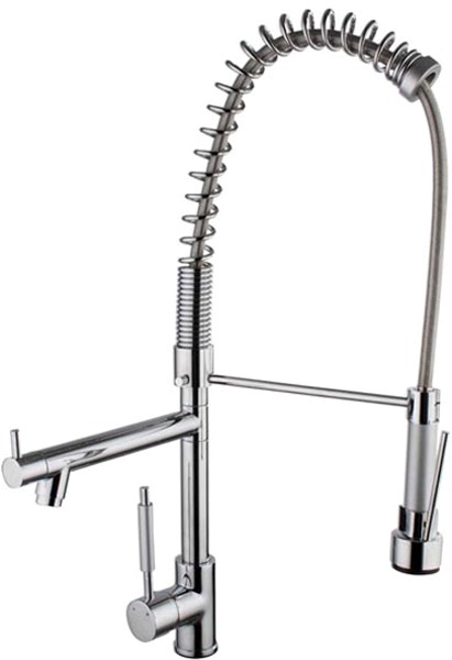 Additional image for Professional kitchen faucet with rinser and swivel spout. 750mm High.