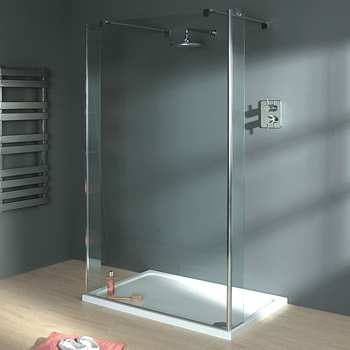 Additional image for Wet Room Glass Shower Screen, 1000x1950. 750mm Arms.