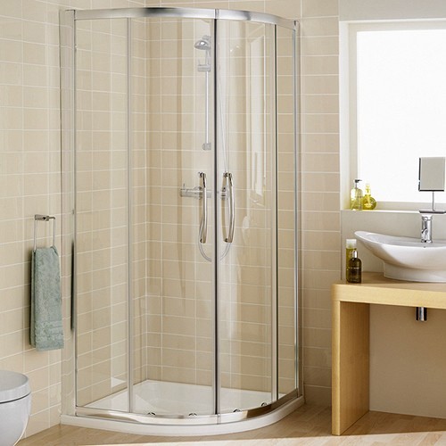 Additional image for 1000mm Quadrant Shower Enclosure & Tray (Silver).