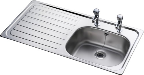 Additional image for Lexin 1.0 bowl stainless steel kitchen sink with left hand drainer.