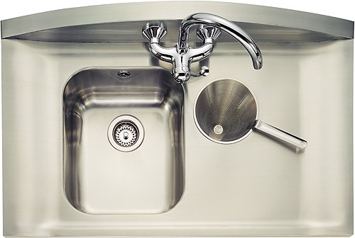 Additional image for 1.25 Bowl Stainless Steel Sink, Right Hand Drainer.