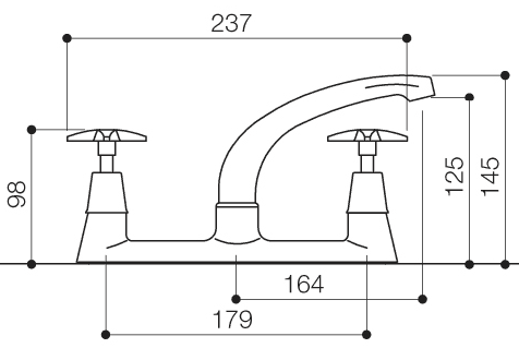 Additional image for Alpha X Head Deck Sink Mixer Faucet With Swivel Spout (Chrome).