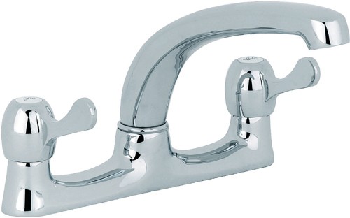 Additional image for Alpha Lever Deck Sink Mixer Faucet With Swivel Spout (Chrome).